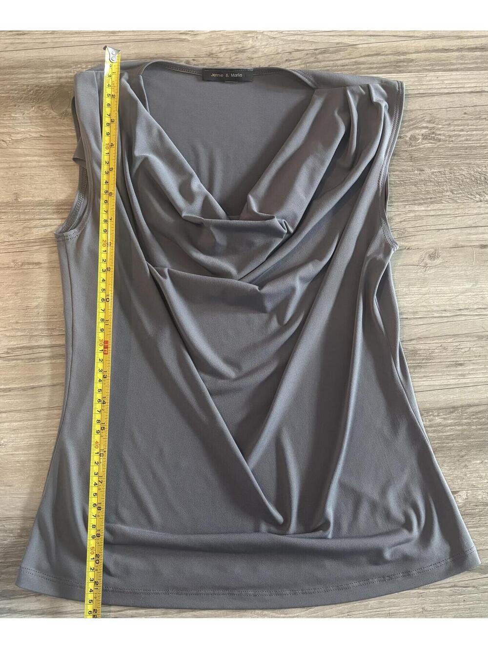 Jennie & Marlis Sleeveless Gray Cowl Neck Top - Picture 6 of 6